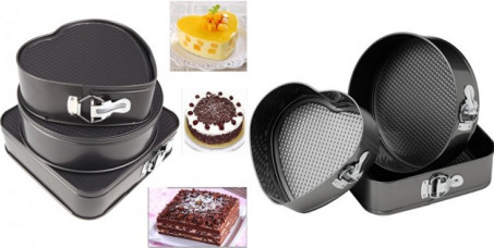 1690 din za set od 3 kalupa (pravougaonik, krug i srce) za pripemu torti i kolača!