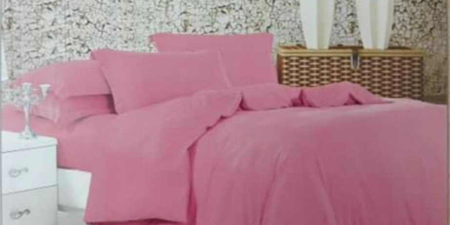 2950 din za posteljinu za bračni krevet - jednobojni roze dezen - 100% pamuk (čaršaf, navlaka za jorgan, 2 jastučnice)!