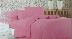 2790 din za posteljinu za bračni krevet - jednobojni roze dezen - 100% pamuk (čaršaf, navlaka za jorgan, 2 jastučnice)!