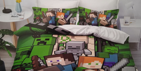 1990 din za pamučnu posteljinu za decu Minecraft (navlaka, čaršav, jastučnica)!
