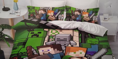 1990 din za pamučnu posteljinu za decu Minecraft (navlaka, čaršav, jastučnica)!