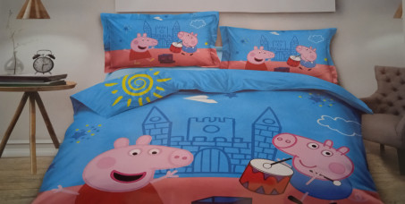 1990 din za pamučnu posteljinu za decu Pepa prase (navlaka, čaršav, jastučnica)!